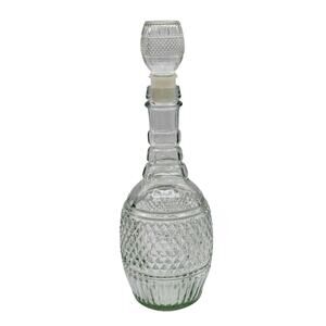 Vintage Diamond Cut Glass Decanter MD -- 1975 Mogen David Bar Wine Bottle